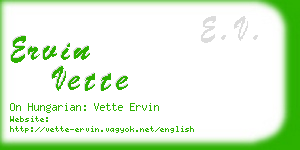 ervin vette business card